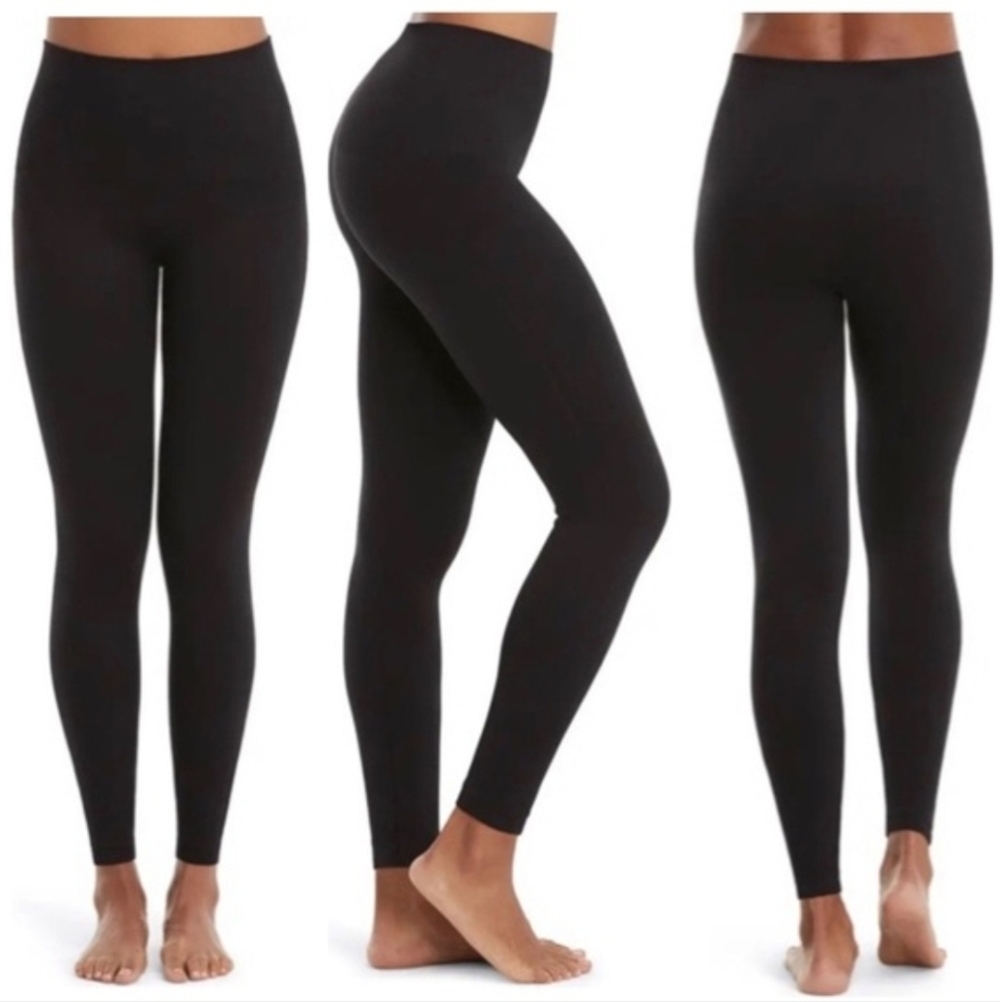 SPANX Black Seamless Leggings Large LIKE NEW